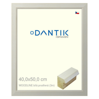 DANTIK rámeček 40x50 | WOODLINE bílá prodřená (Plexi Čiré)
