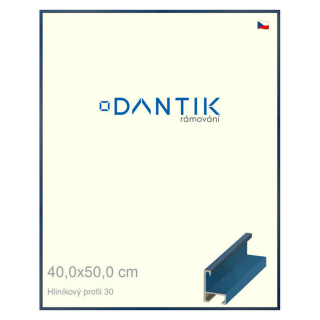DANTIK rámeček 40x50 | ALU profil 6030 Dýha barevná modrá královská (Plexi Čiré)
