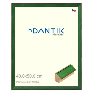 DANTIK rámeček 40x50 | INCLINATA colori zelená (Plexi Čiré)