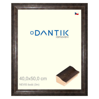 DANTIK rámeček 40x50 | NEVIS šedá (Plexi Čiré)