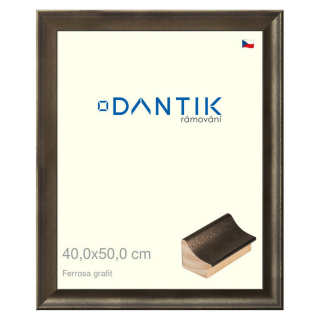 DANTIK rámeček 40x50 | Ferrosa grafit (Plexi Čiré)