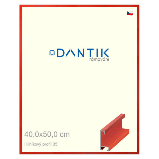 DANTIK rámeček 40x50 | ALU profil 6035 Dýha barevná červená třešeň (Plexi Čiré)