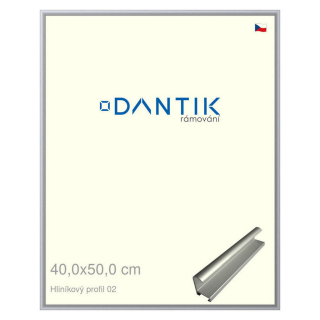 DANTIK rámeček 40x50 | ALU profil 7002 Stříbrná matná (Plexi Čiré)