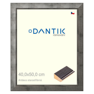 DANTIK rámeček 40x50 | Artdeco starostříbrná (Plexi Čiré)