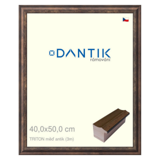 DANTIK rámeček 40x50 | TRITON měď antik (Plexi Čiré)