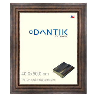 DANTIK rámeček 40x50 | TRITON široký měď antik (Plexi Čiré)