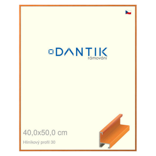 DANTIK rámeček 40x50 | ALU profil 6030 Dýha barevná oranžová (Plexi Čiré)