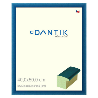 DANTIK rámeček 40x50 | BOX modrá mořená (Plexi Čiré)