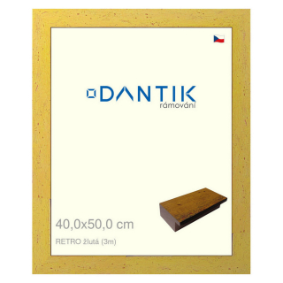 DANTIK rámeček 40x50 | RETRO žlutá (Plexi Čiré)