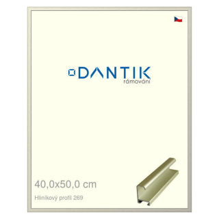 DANTIK rámeček 40x50 | ALU profil 7269 zlatá matná (Plexi Čiré)