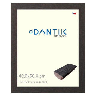 DANTIK rámeček 40x50 | RETRO tmavě šedá (Plexi Čiré)