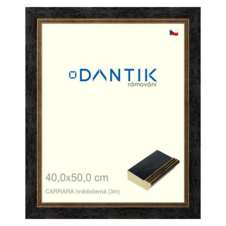 DANTIK rámeček 40x50 | CARRARA hnědočerná (Plexi Čiré)