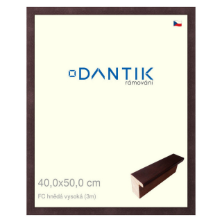 DANTIK rámeček 40x50 | FC hnědá vysoká (Plexi Čiré)