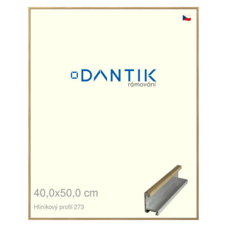 DANTIK rámeček 40x50 | ALU profil 7273 Dýha dub (Plexi Čiré)