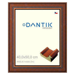 DANTIK rámeček 40x50 | ANGLIE hnědá (Plexi Čiré)
