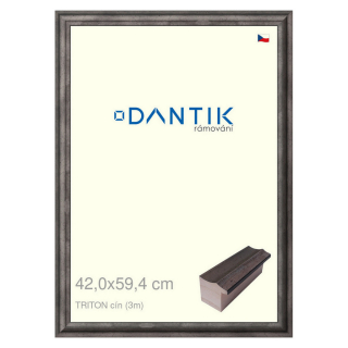 DANTIK rámeček 42x59,4 | TRITON cín (Plexi Čiré)