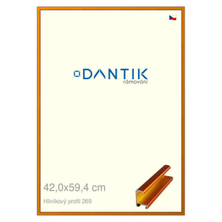 DANTIK rámeček 42x59,4 | ALU profil 7269 Oranžová Citrin broušená (Plexi Čiré)