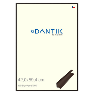 DANTIK rámeček 42x59,4 | ALU profil 7001 Hnědá matná (Plexi Čiré)