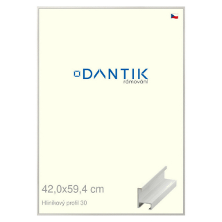 DANTIK rámeček 42x59,4 | ALU profil 6030 Dýha bílá (Plexi Čiré)