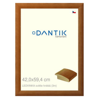 DANTIK rámeček 42x59,4 | LEDVINKA světle hnědá (Plexi Čiré)