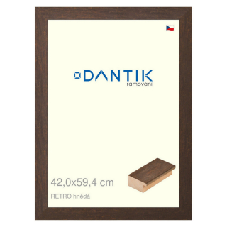 DANTIK rámeček 42x59,4 | RETRO hnědá (Plexi Čiré)
