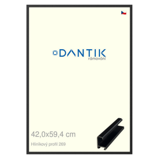 DANTIK rámeček 42x59,4 | ALU profil 7269 Černá matná (Plexi Čiré)