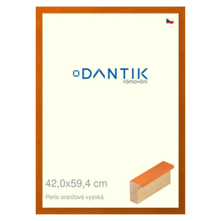 DANTIK rámeček 42x59,4 | PERLA oranžová vysoká (Plexi Čiré)