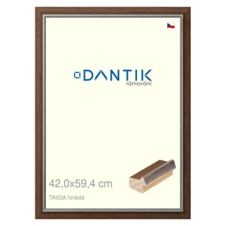 DANTIK rámeček 42x59,4 | TAIGA hnědá (Plexi Čiré)