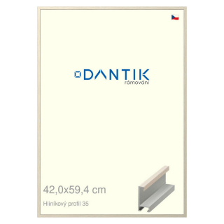 DANTIK rámeček 42x59,4 | ALU profil 6035 Dýha slonová kost (Plexi Čiré)
