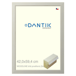 DANTIK rámeček 42x59,4 | WOODLINE bílá prodřená (Plexi Čiré)