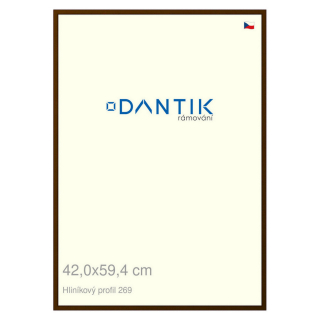 DANTIK rámeček 42x59,4 | ALU profil 7269 Hnědá umbra broušená (Plexi Čiré)
