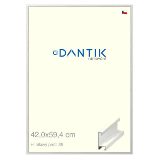 DANTIK rámeček 42x59,4 | ALU profil 6035 Dýha bílá (Plexi Čiré)