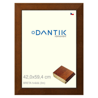 DANTIK rámeček 42x59,4 | BRETA hnědá (Plexi Čiré)