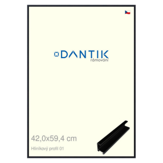 DANTIK rámeček 42x59,4 | ALU profil 7001 Černá matná (Plexi Čiré)