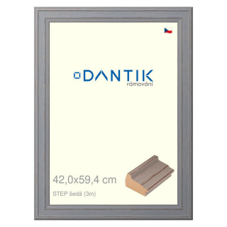 DANTIK rámeček 42x59,4 | STEP šedá (Plexi Čiré)