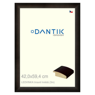 DANTIK rámeček 42x59,4 | LEDVINKA tmavě hnědá (Plexi Čiré)