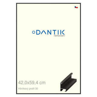 DANTIK rámeček 42x59,4 | ALU profil 6030 Černá matná (Plexi Čiré)
