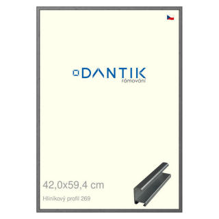 DANTIK rámeček 42x59,4 | ALU profil 7269 Ššedá broušená (Plexi Čiré)