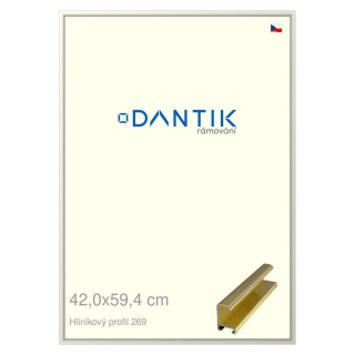 DANTIK rámeček 42x59,4 | ALU profil 7269 Zlatá lesklá (Plexi Čiré)