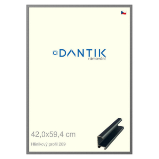 DANTIK rámeček 42x59,4 | ALU profil 7269 Platina matná (Plexi Čiré)