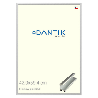DANTIK rámeček 42x59,4 | ALU profil 7269 Stříbrná matná (Plexi Čiré)