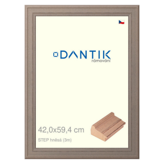 DANTIK rámeček 42x59,4 | STEP hnědá (Plexi Čiré)