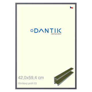 DANTIK rámeček 42x59,4 | ALU profil 7003 Platina matná (Plexi Čiré)
