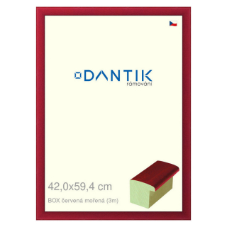 DANTIK rámeček 42x59,4 | BOX červená mořená (Plexi Čiré)