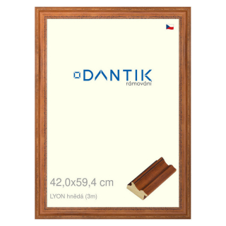 DANTIK rámeček 42x59,4 | LYON hnědá (Plexi Čiré)