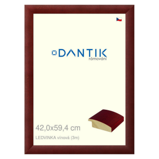 DANTIK rámeček 42x59,4 | LEDVINKA vínová (Plexi Čiré)