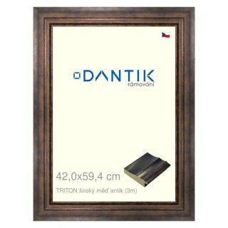 DANTIK rámeček 42x59,4 | TRITON široký měď antik (Plexi Čiré)