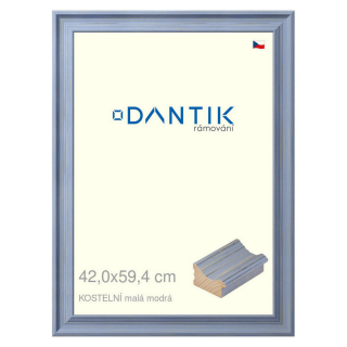 DANTIK rámeček 42x59,4 | KOSTELNÍ malá modrá (Plexi Čiré)