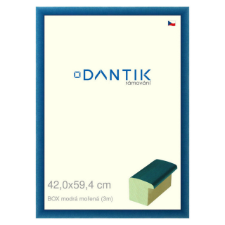 DANTIK rámeček 42x59,4 | BOX modrá mořená (Plexi Čiré)