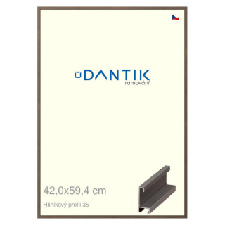 DANTIK rámeček 42x59,4 | ALU profil 6035 Hnědá tmavá (Plexi Čiré)